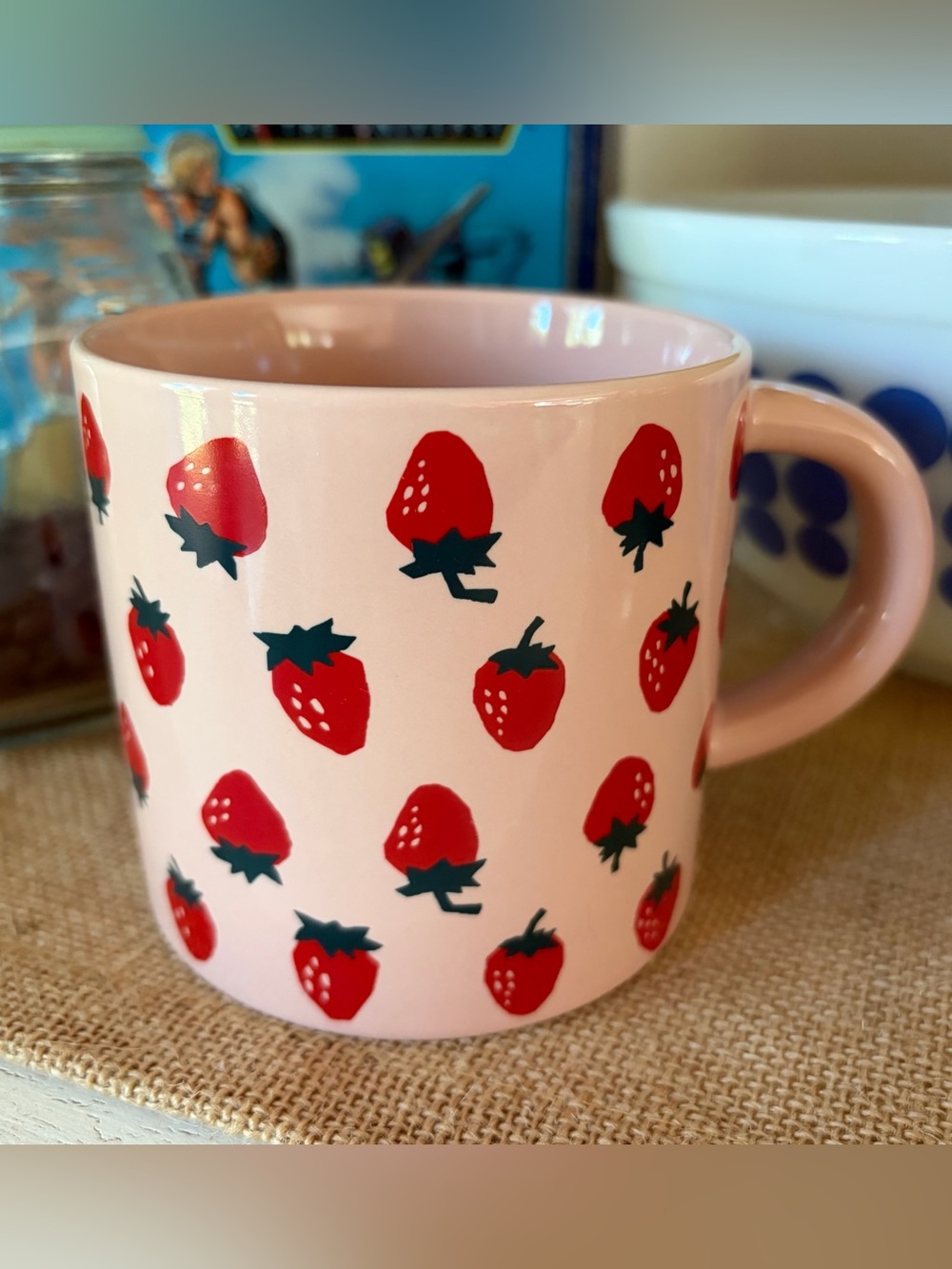 Cute Kitschy Pink Strawberry Mug🍓